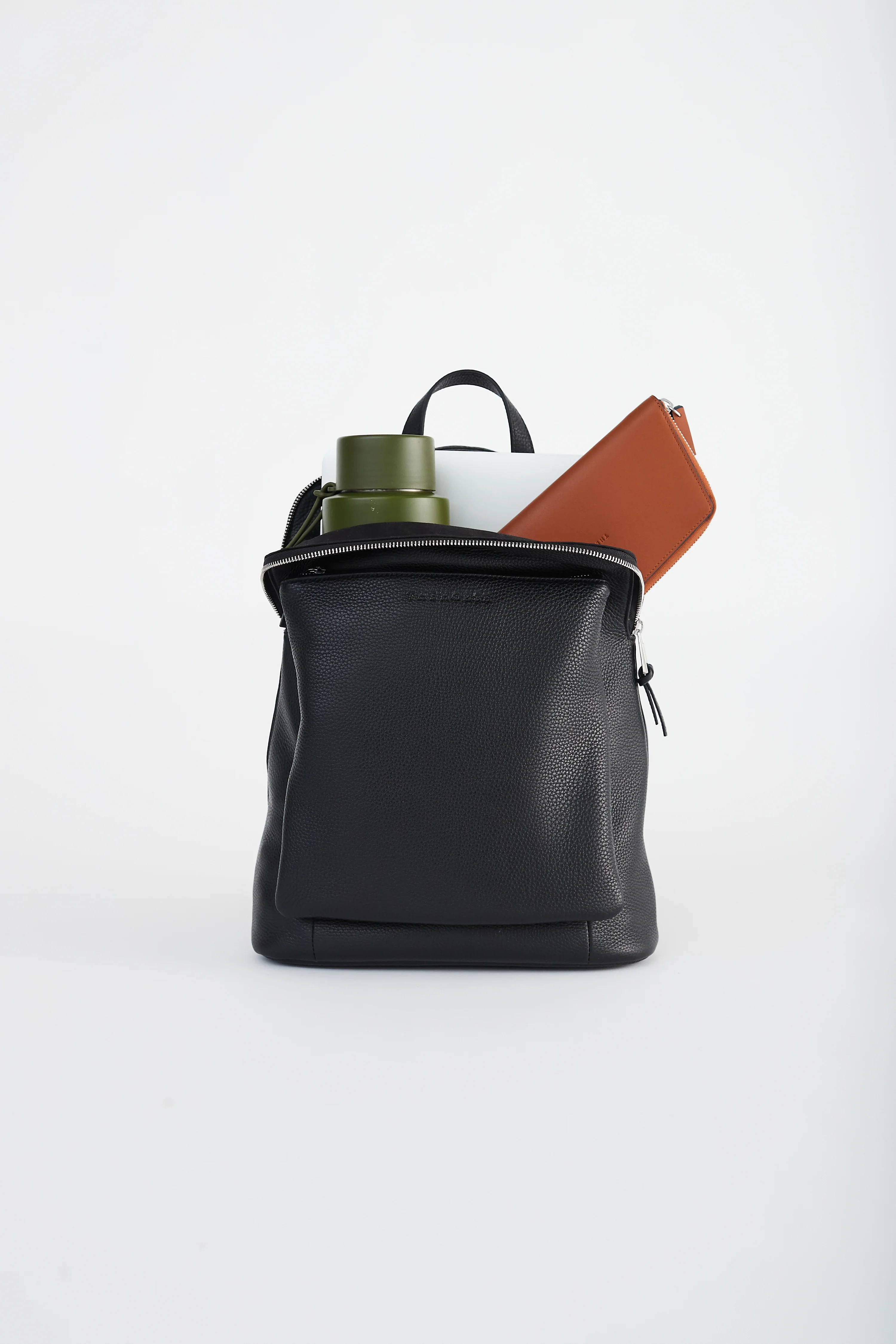 Backpack: Black Pebbled Leather - Image 6
