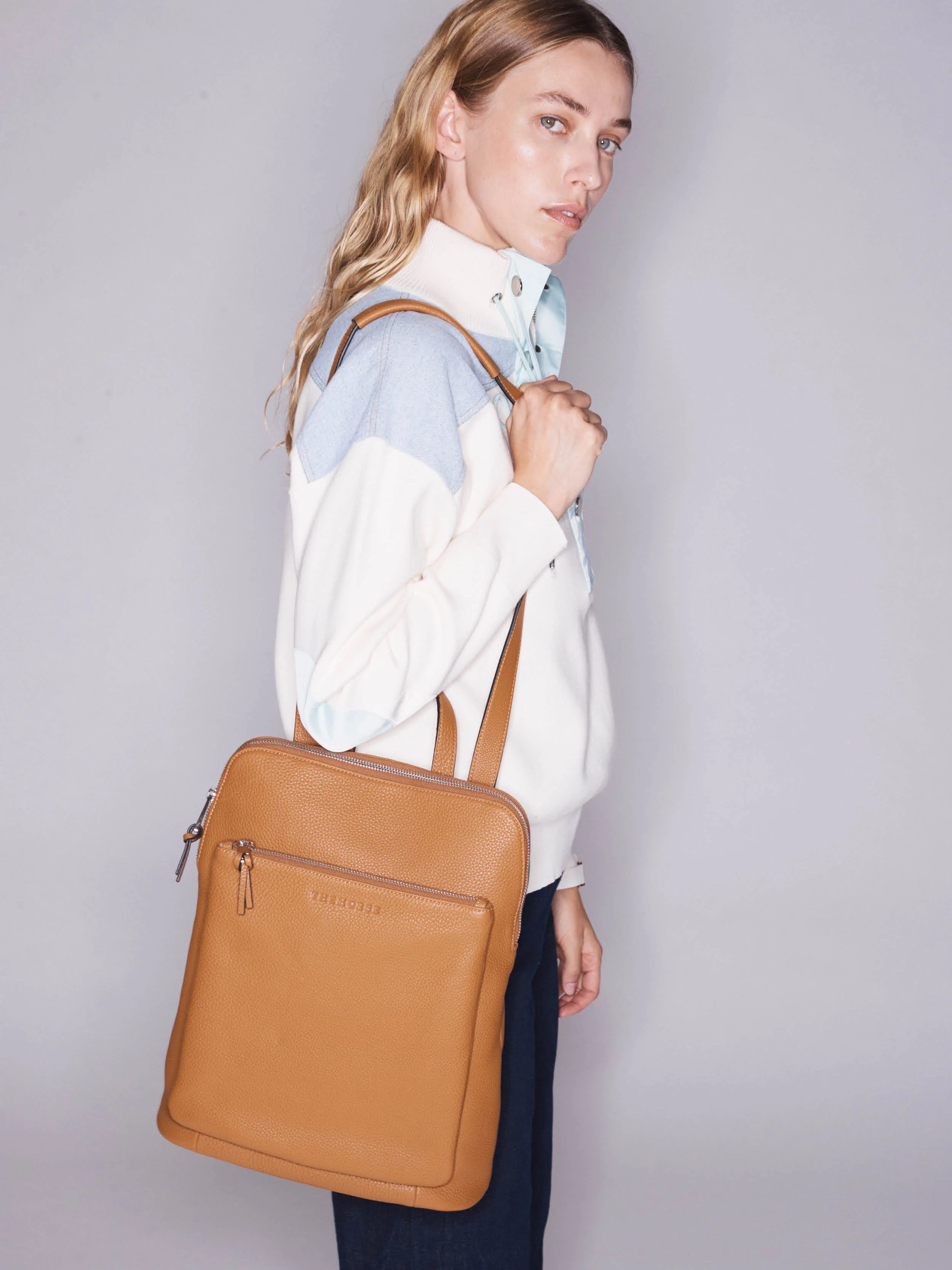 Backpack: Tan Pebbled Leather - Image 4