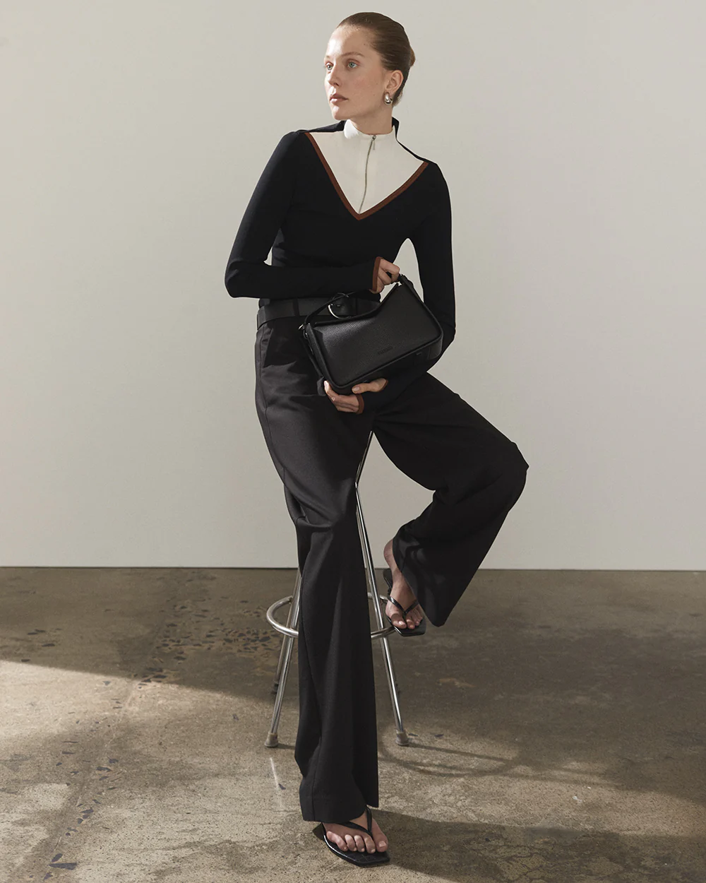 Clementine Bag: Black Pebbled Leather - Image 5