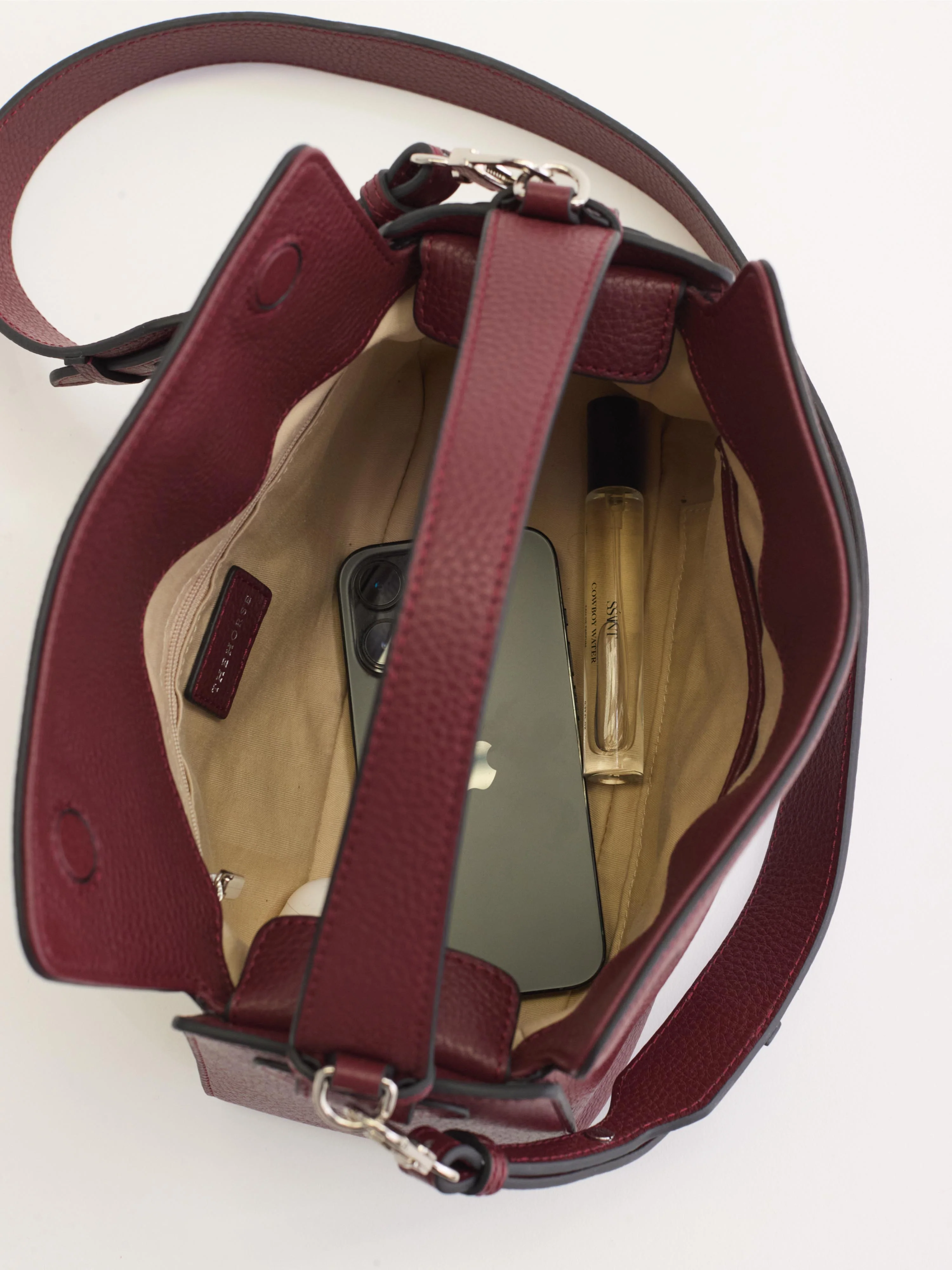 Clementine Bag: Burgundy Pebbled Leather - Image 11