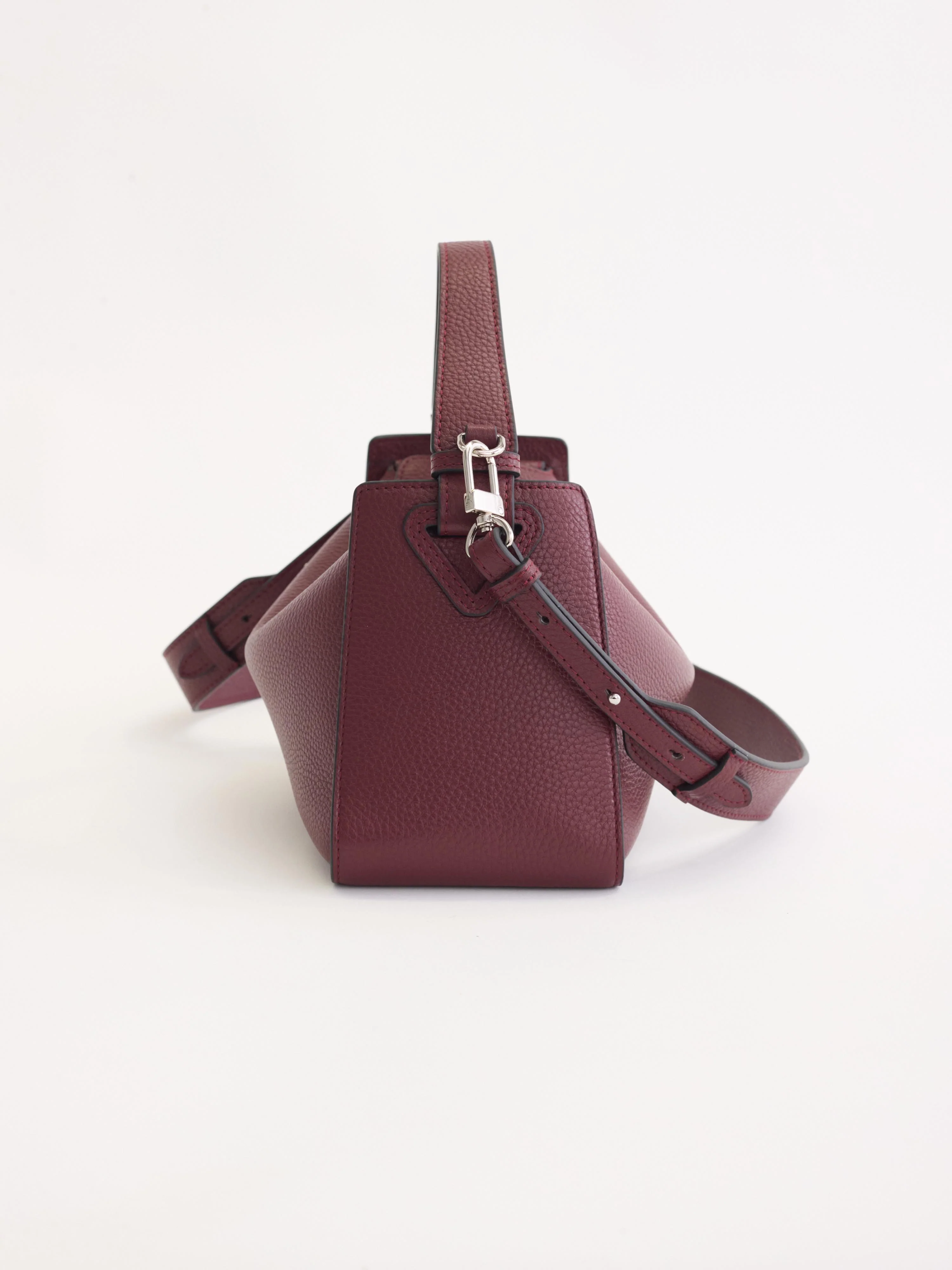 Clementine Bag: Burgundy Pebbled Leather - Image 4