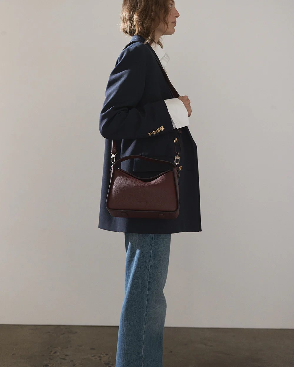 Clementine Bag: Burgundy Pebbled Leather - Image 6