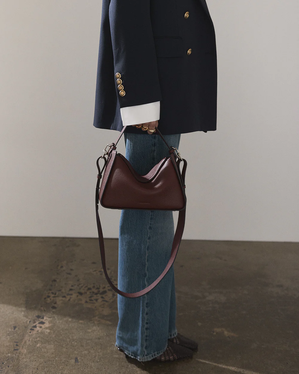Clementine Bag: Burgundy Pebbled Leather - Image 9
