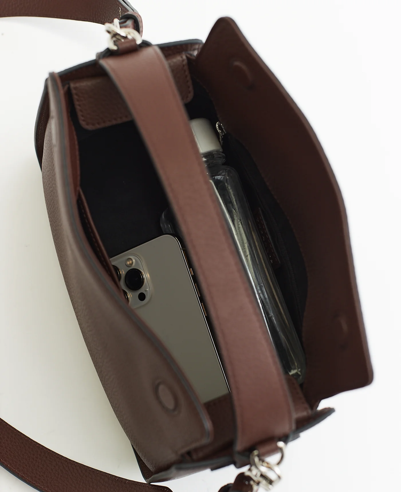 Clementine Bag: Coffee Pebbled Leather - Image 12