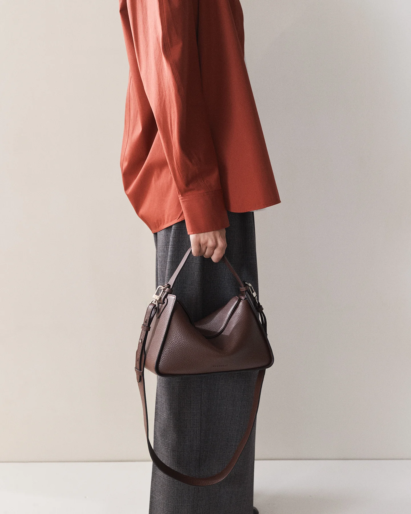 Clementine Bag: Coffee Pebbled Leather - Image 6