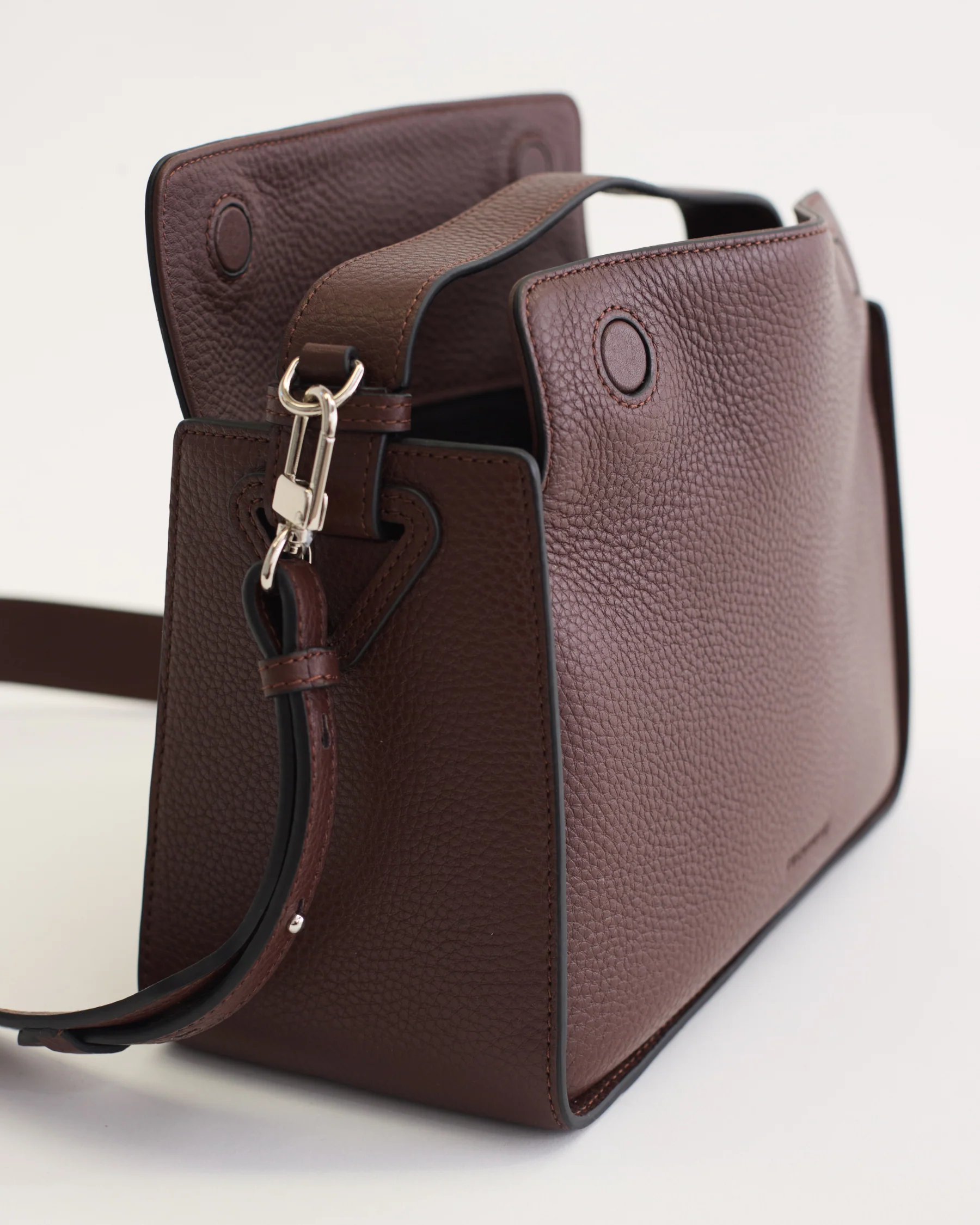Clementine Bag: Coffee Pebbled Leather - Image 8
