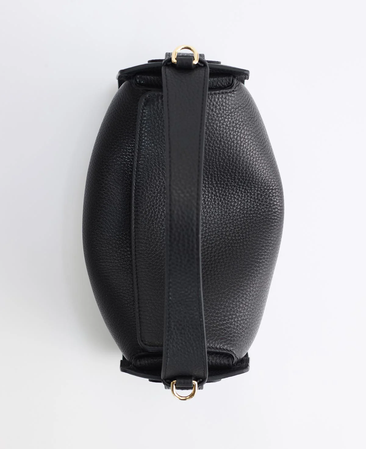 Clementine Bag: Black Pebbled Leather with Gold - Image 6