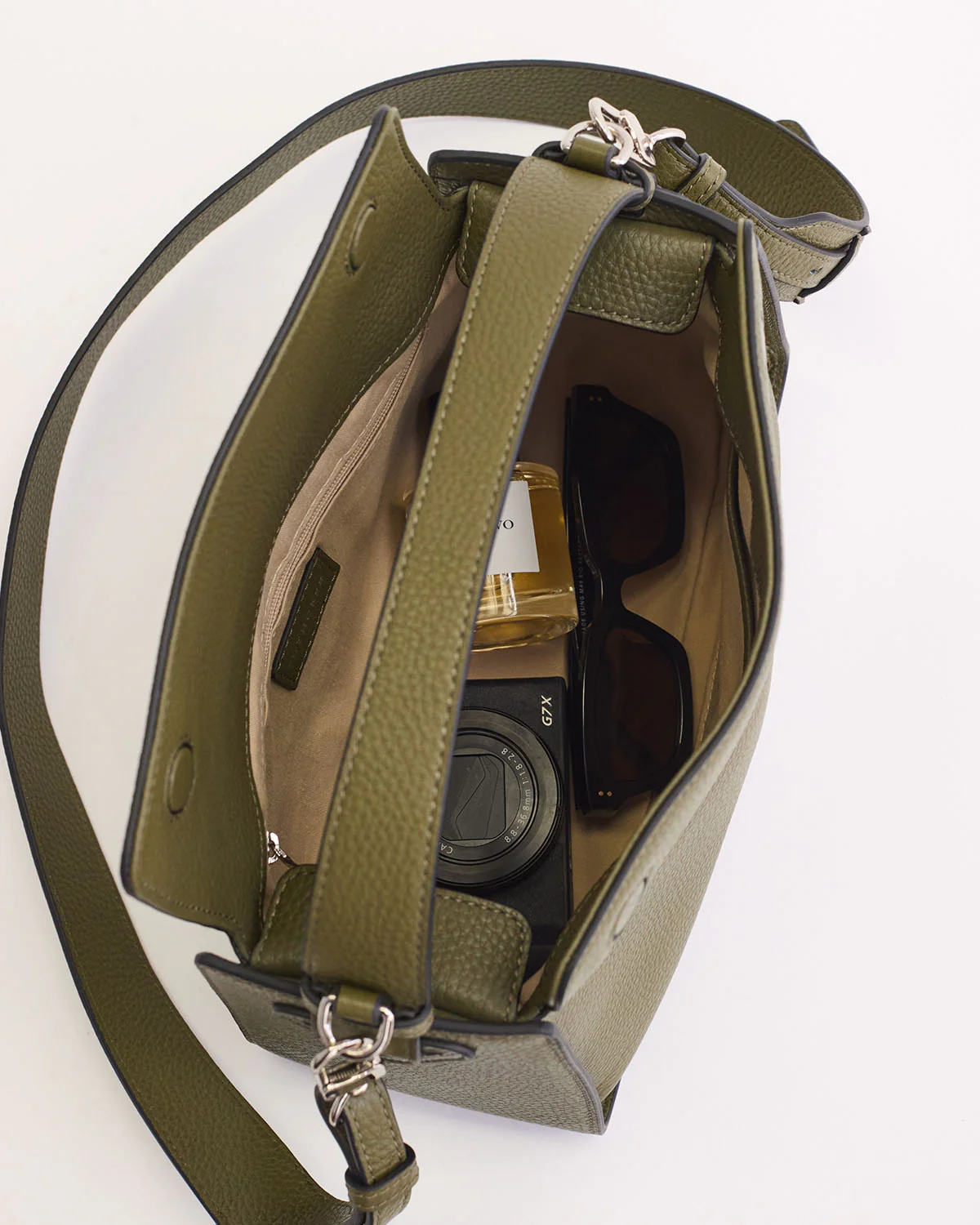 Clementine Bag: Olive Pebbled Leather - Image 10