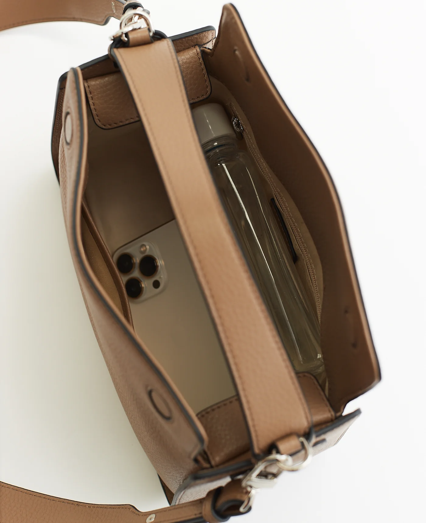 Clementine Bag: Taupe Pebbled Leather - Image 12