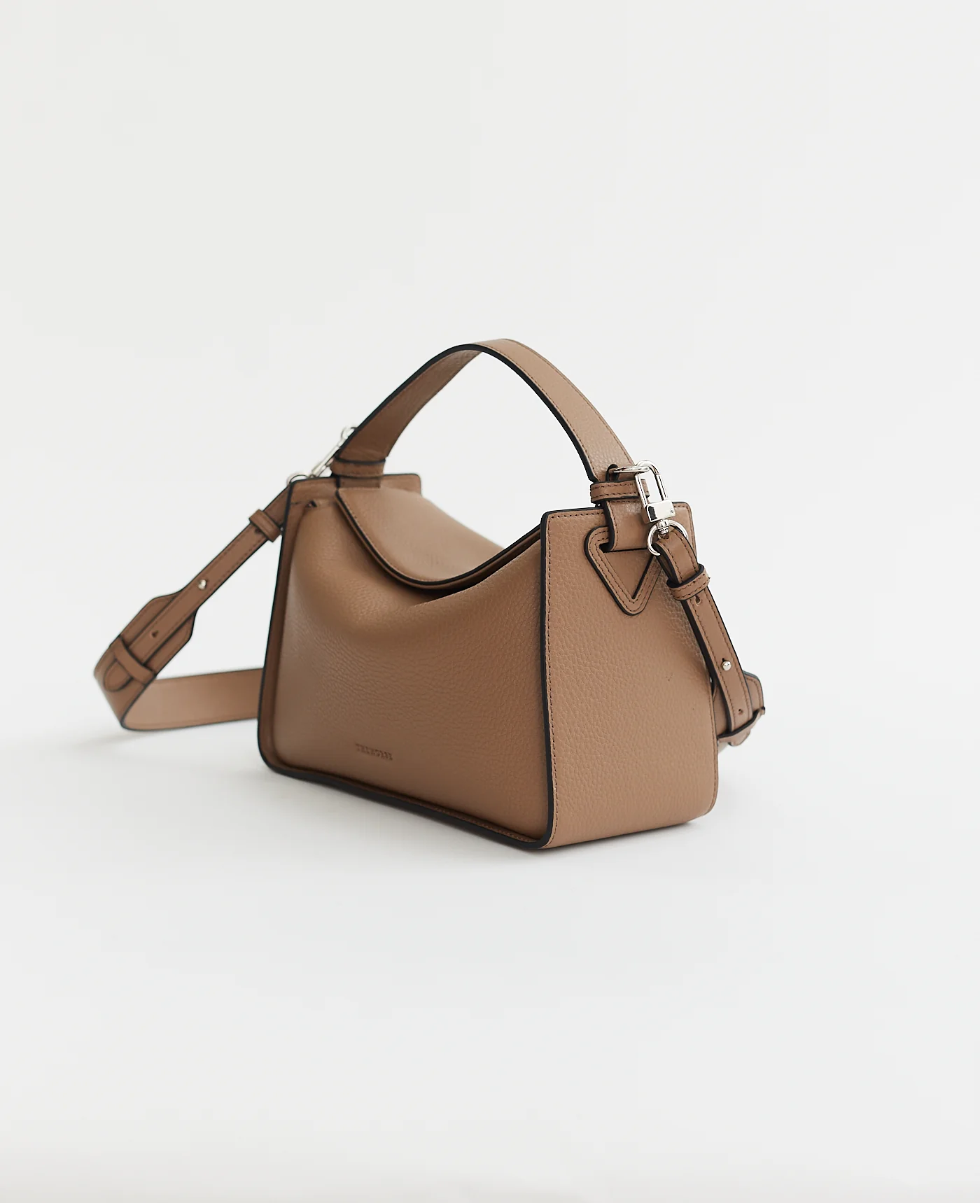 Clementine Bag: Taupe Pebbled Leather - Image 3