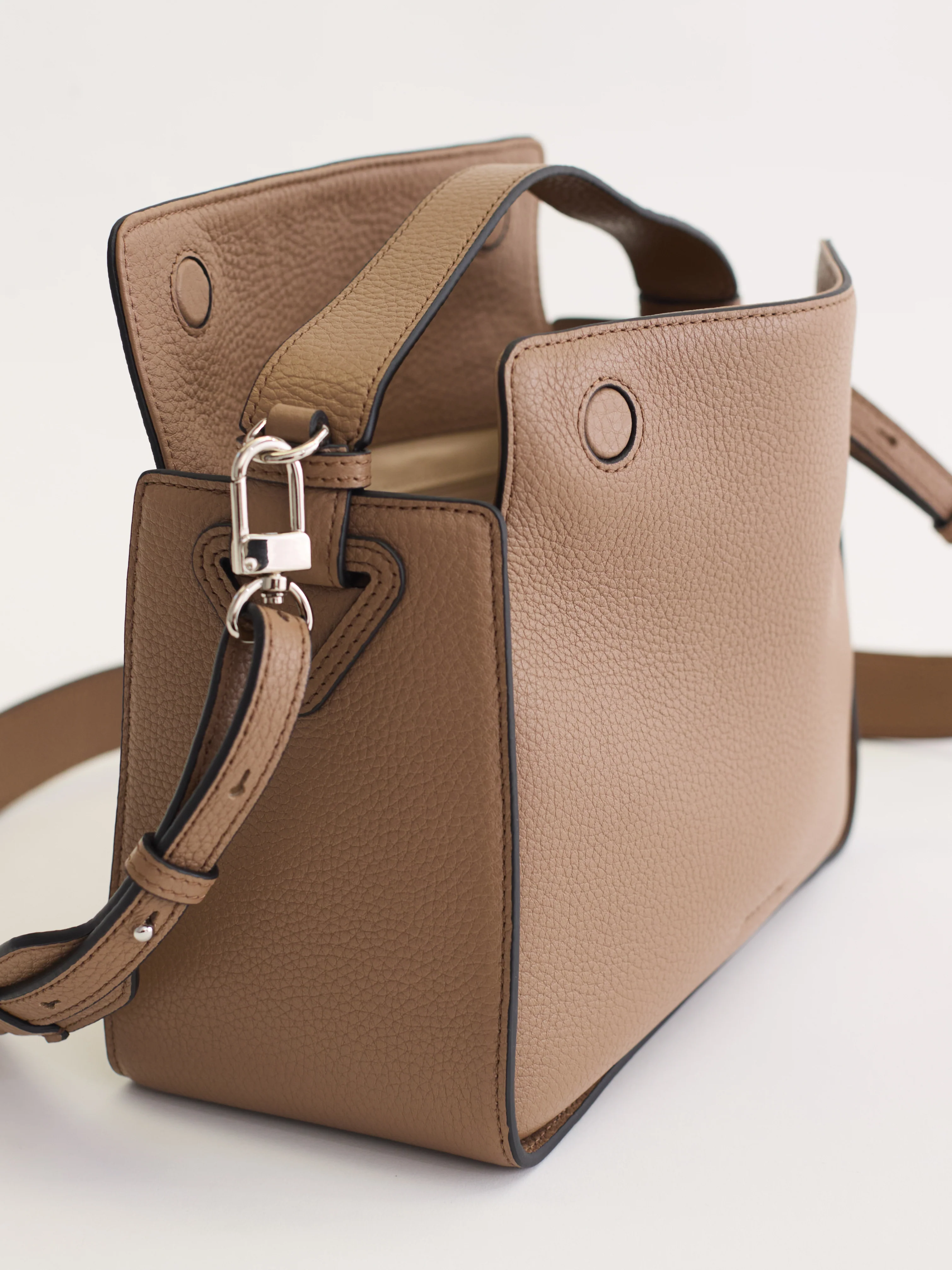 Clementine Bag: Taupe Pebbled Leather - Image 9