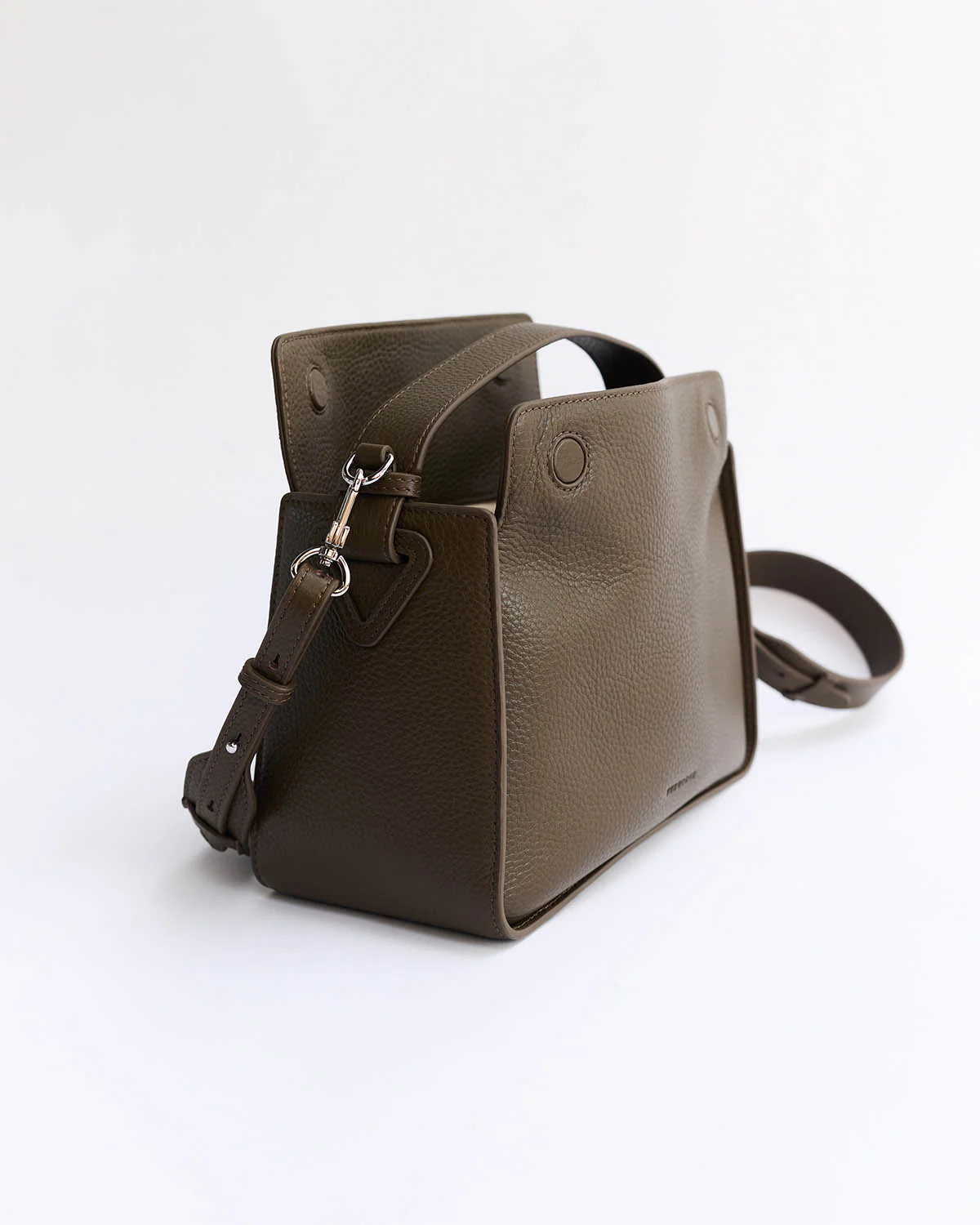Clementine Bag: Khaki Green Pebbled Leather - Image 4