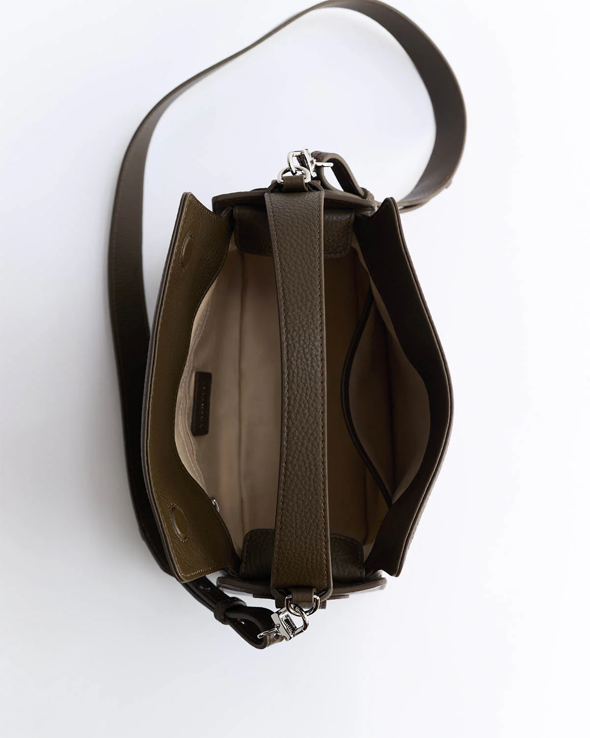 Clementine Bag: Khaki Green Pebbled Leather - Image 9
