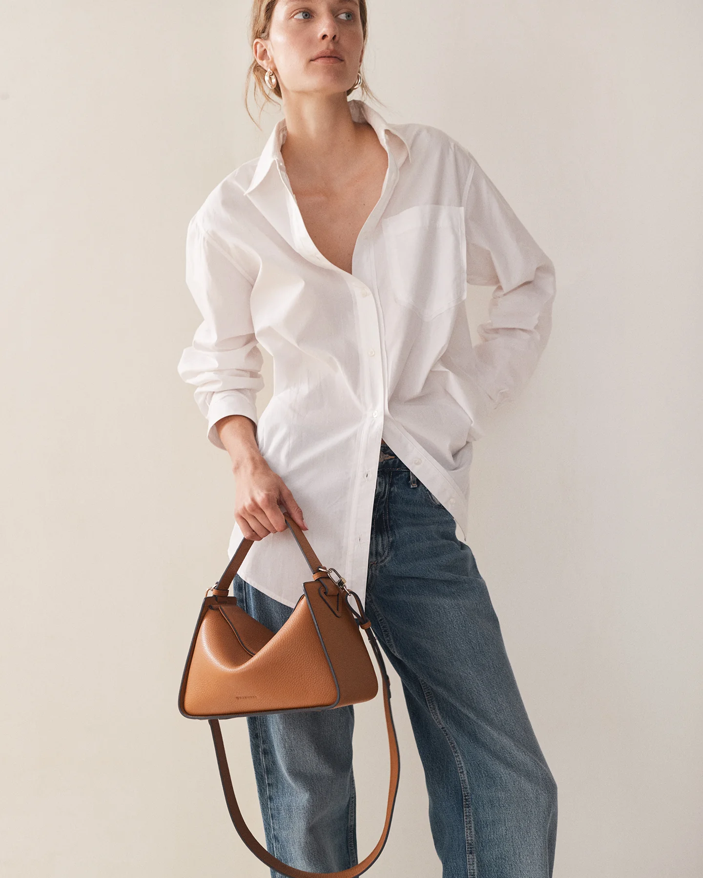 Clementine Bag: Tan Pebbled Leather - Image 3
