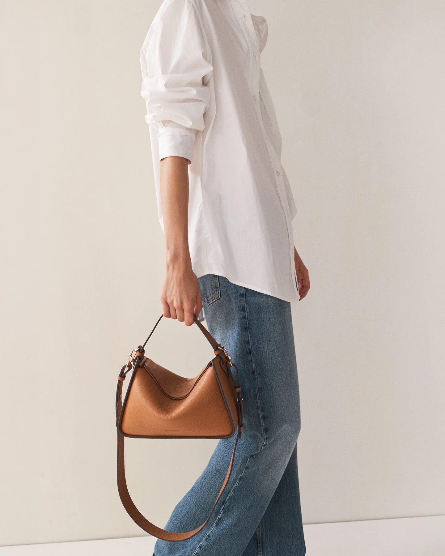 Clementine Bag: Tan Pebbled Leather - Image 9