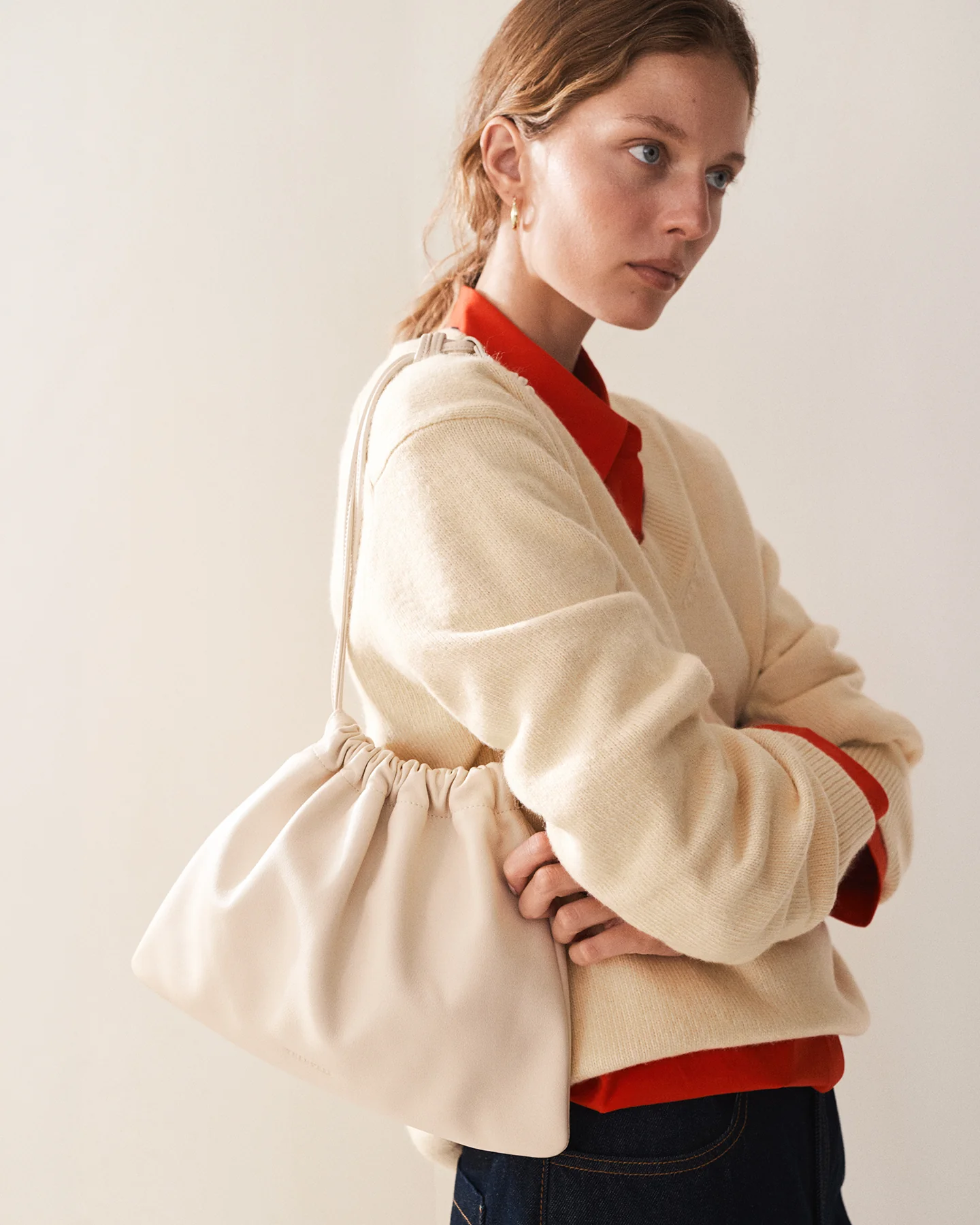 Fin Drawstring Bag: Oat - Image 3
