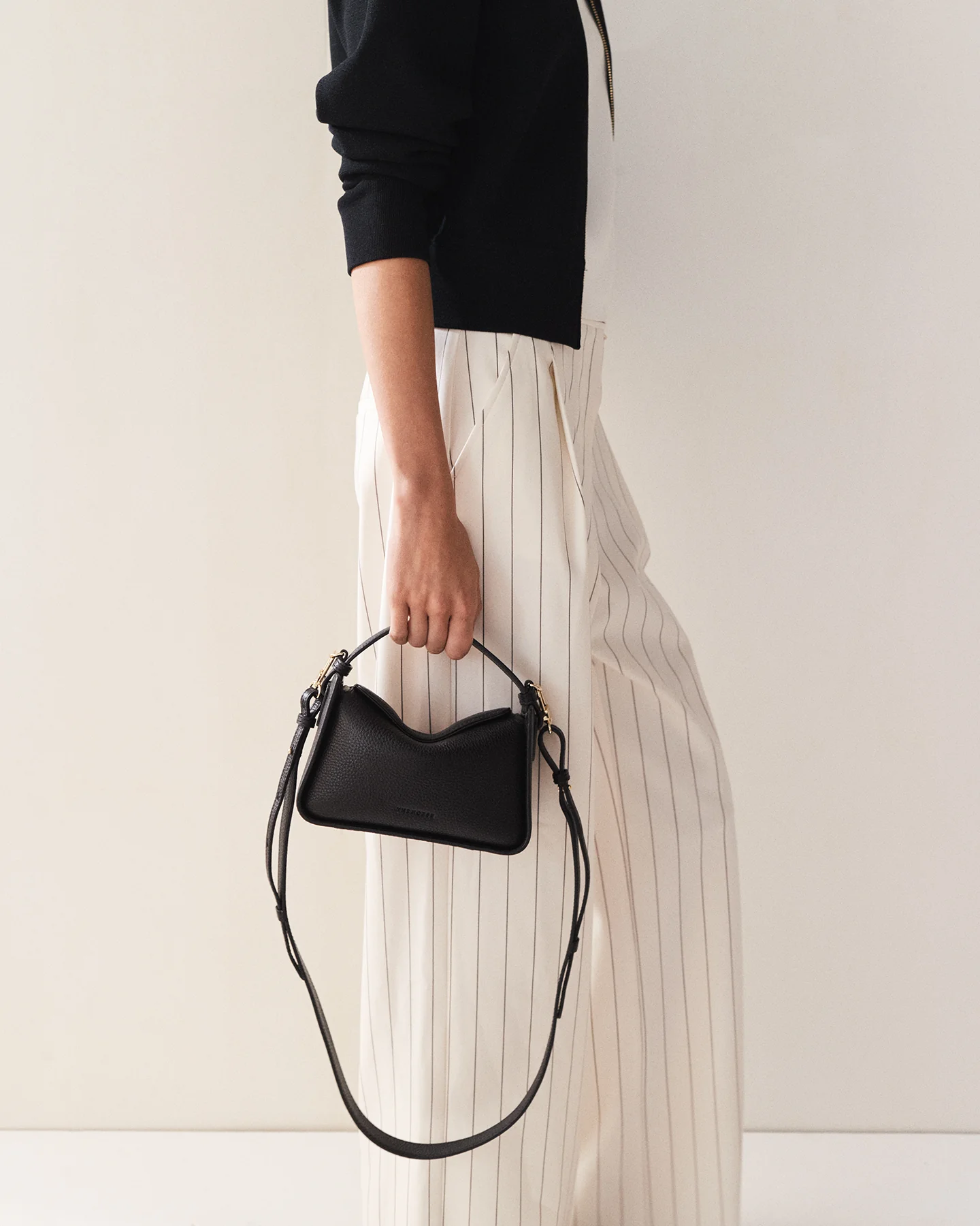 Mini Clementine Bag: Black with Gold - Image 3