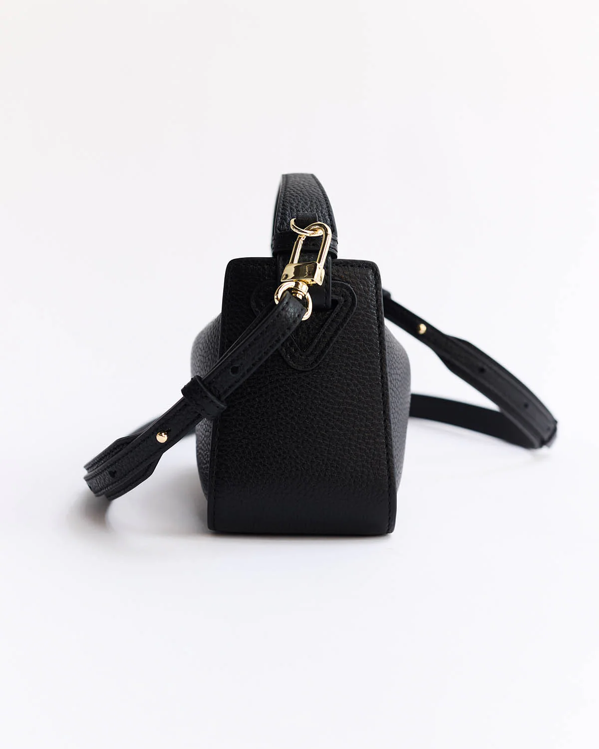 Mini Clementine Bag: Black with Gold - Image 6
