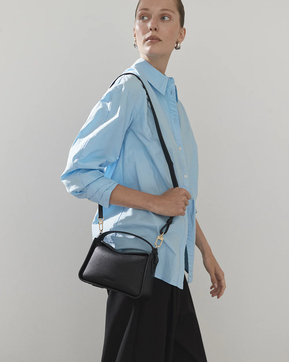 Mini Clementine Bag: Black with Gold - Image 7