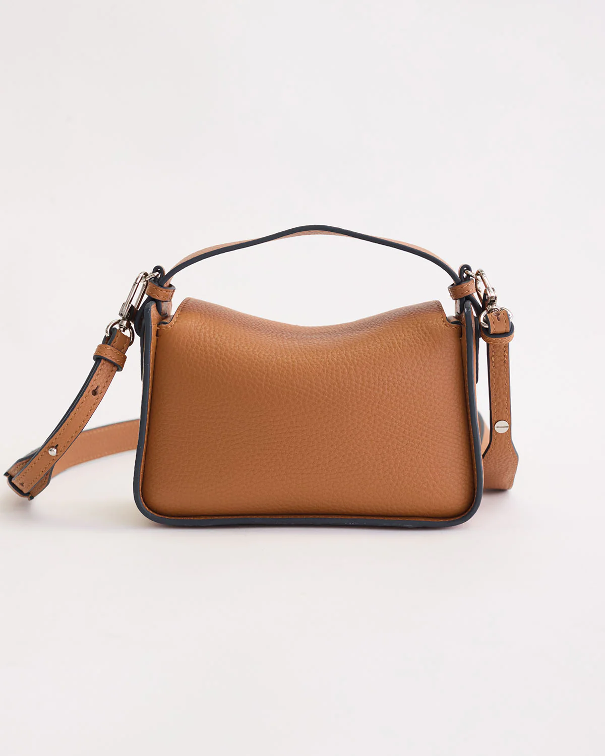 Mini Clementine Bag: Tan Pebbled Leather - Image 10
