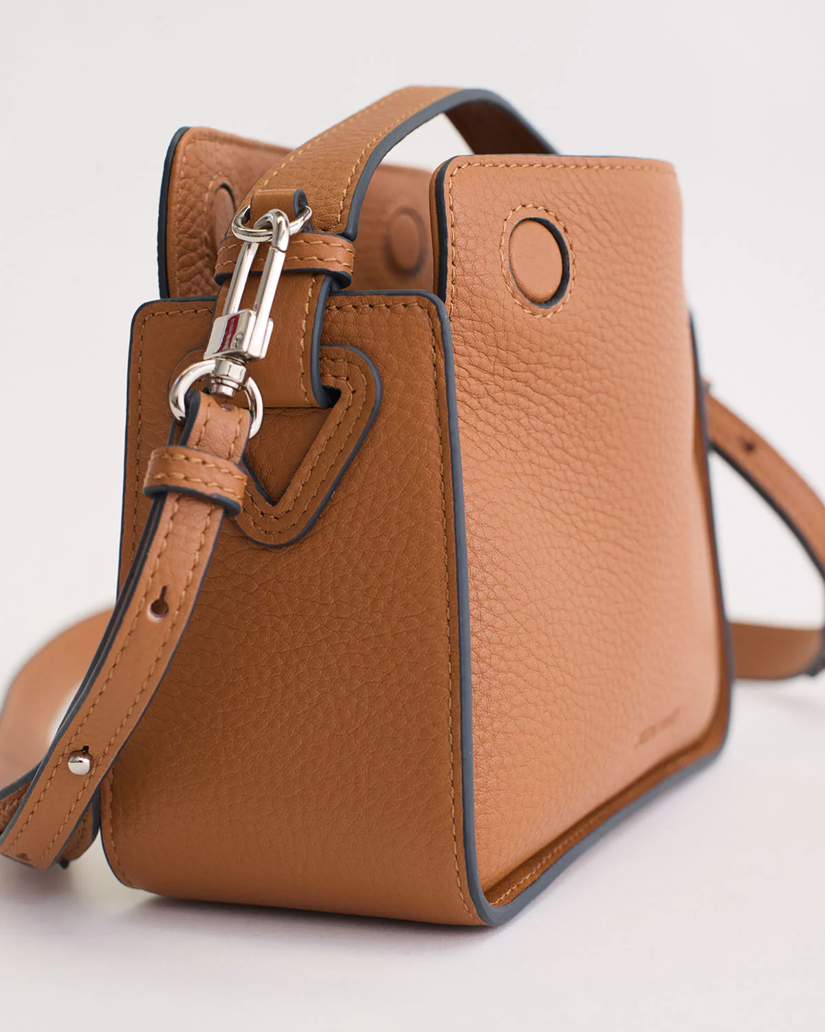 Mini Clementine Bag: Tan Pebbled Leather - Image 8