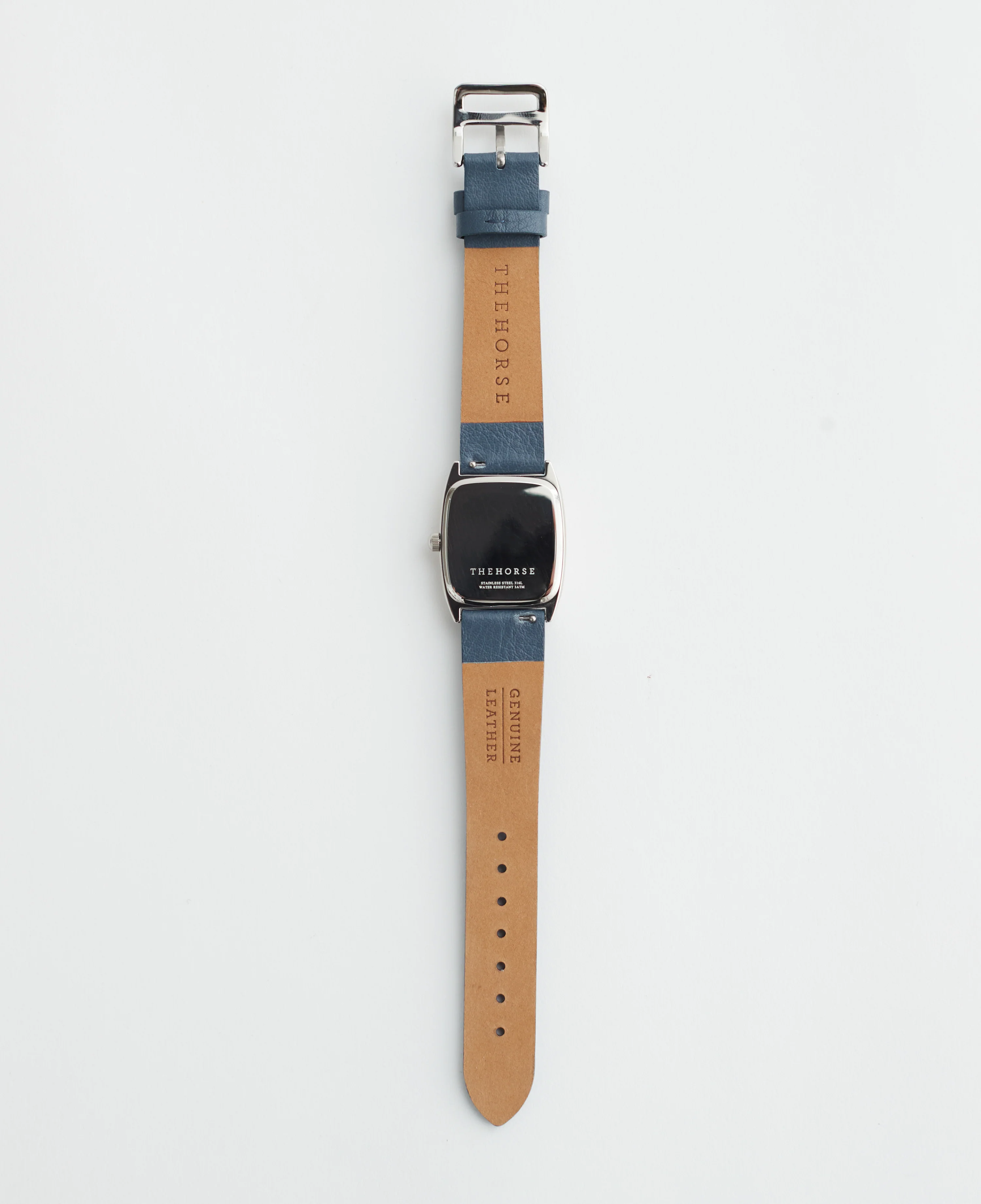 The Dress Watch: Polished Silver / White Dial / Stonewash Leather - Image 3