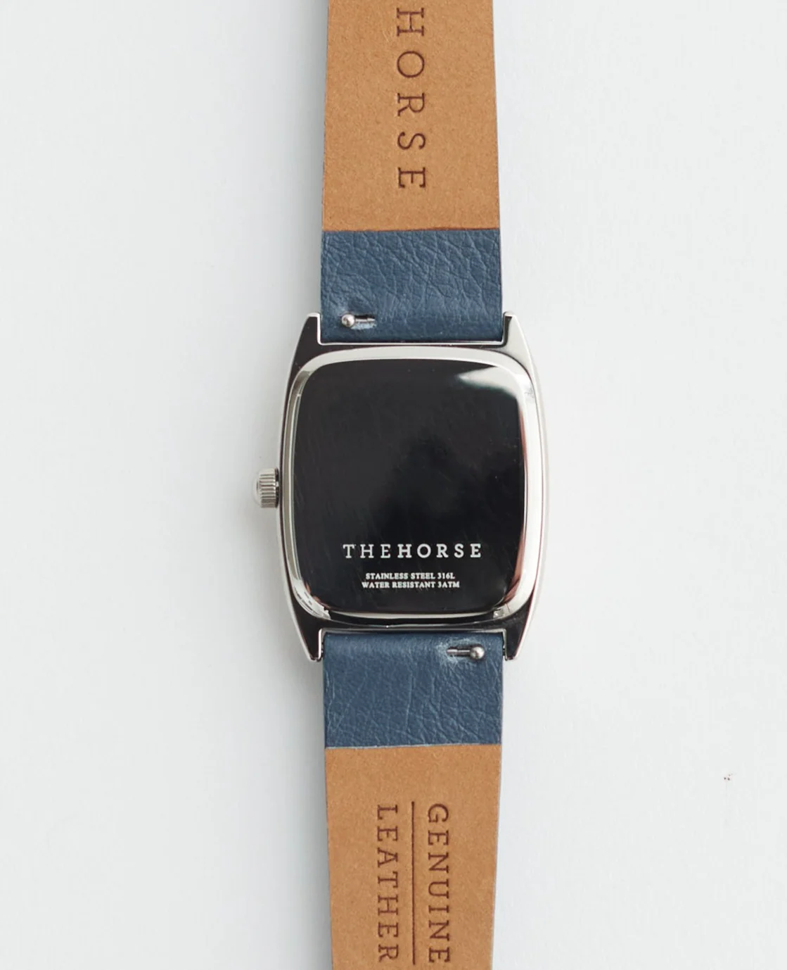 The Dress Watch: Polished Silver / White Dial / Stonewash Leather - Image 5