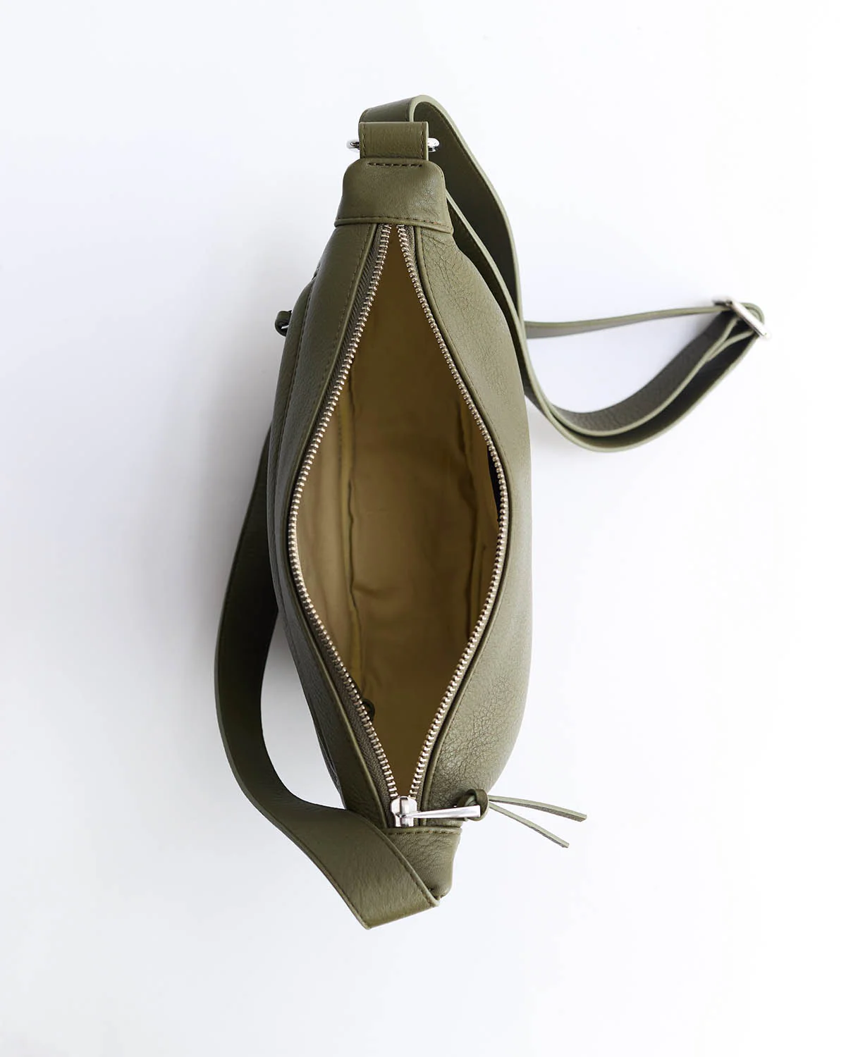 The Leather Sporty Crossbody: Olive - Image 3